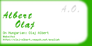 albert olaj business card